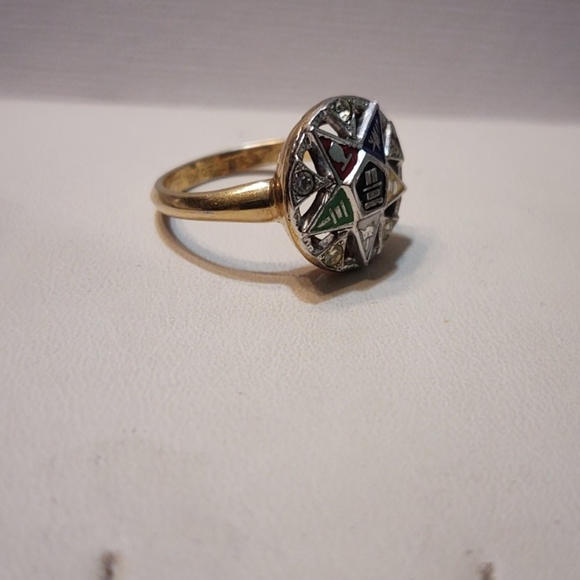 "Eastern Star" Beautiful and Detailed Vermeil Ring - Picture 6 of 8